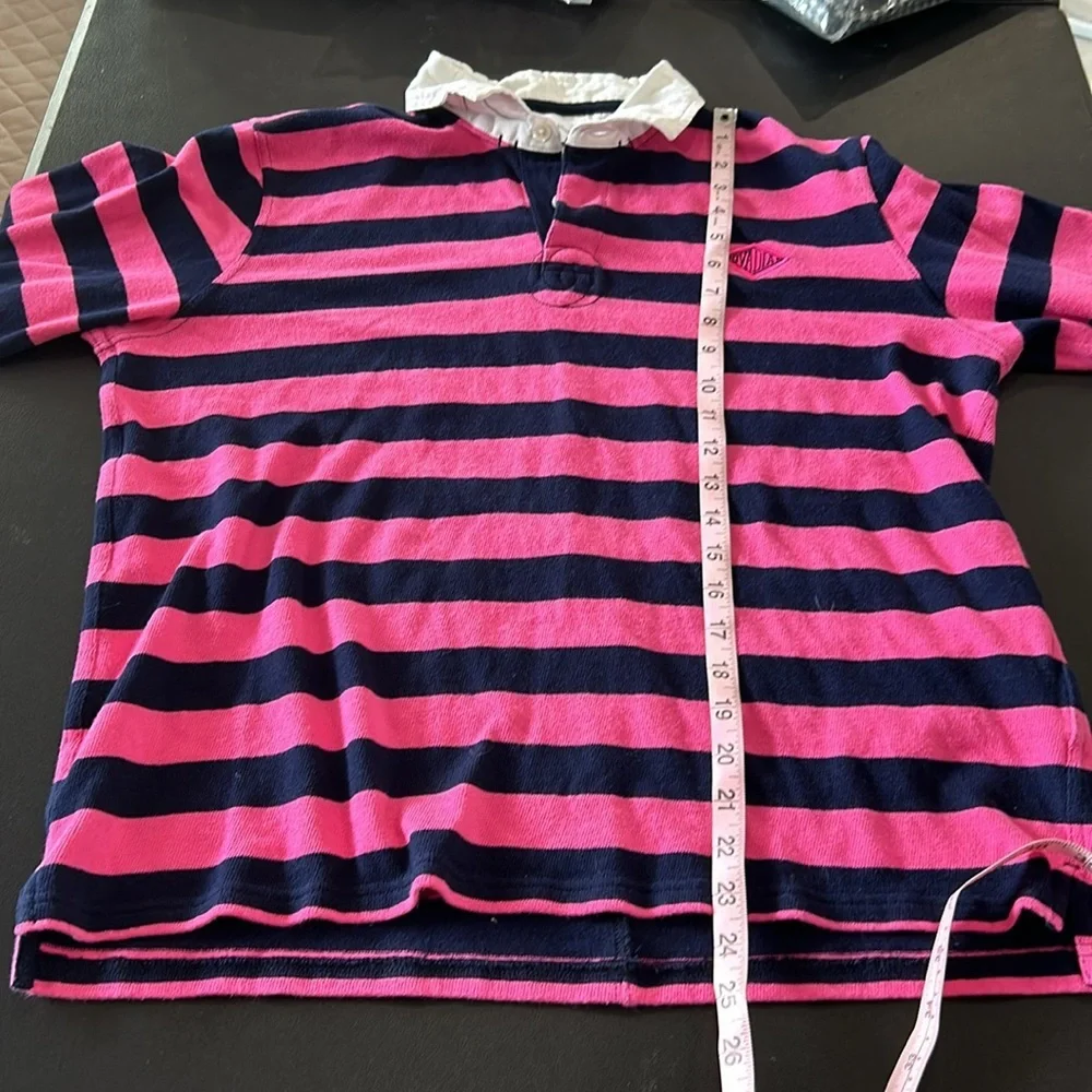 Ovadia & Sons Pink Black Rugby Polo Long Sleeve Shirt. Size M - Picture 10 of 12